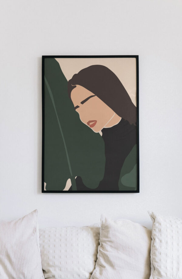 Minimalist Woman x Strelitzia Portrait Black Frame Soil and Vine