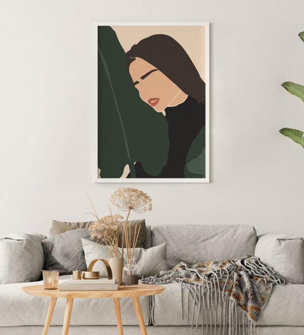 Minimalist Woman x Strelitzia Portrait White Frame Soil and Vine