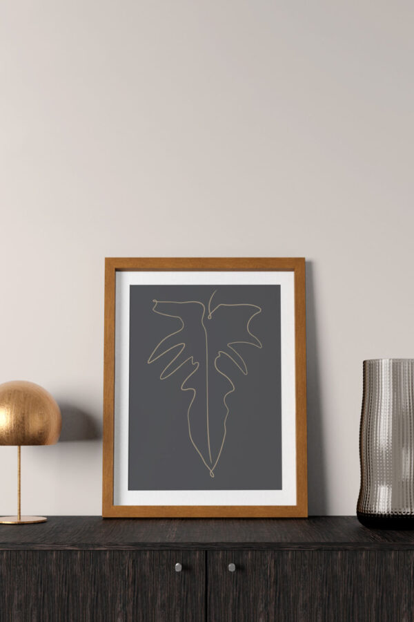 Philodendron Golden Dragon Charcoal Grey Framed Soil and Vine